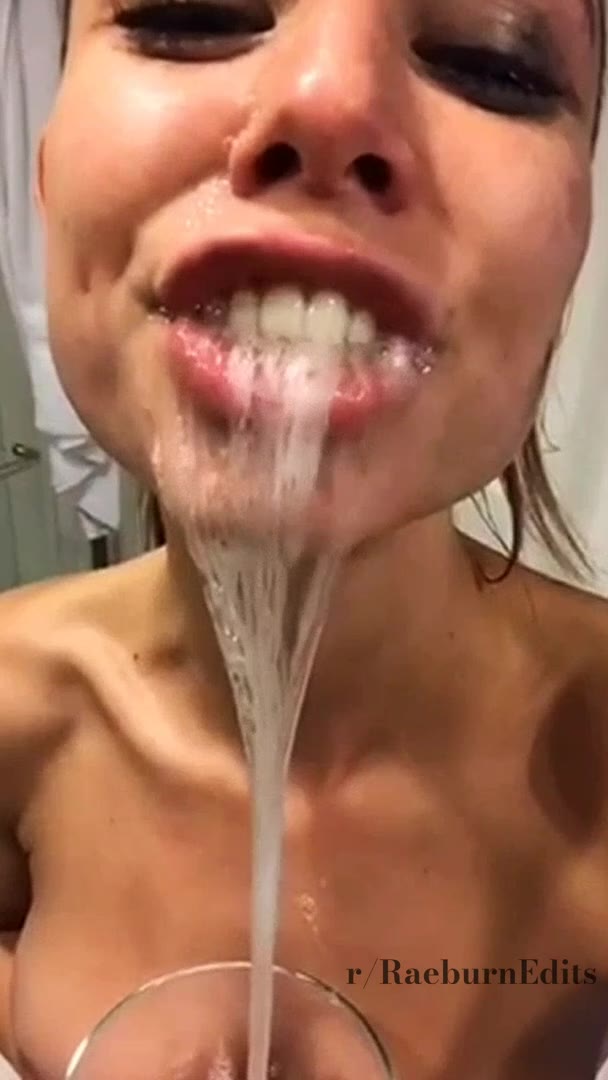 Aidra Fox spit and drool in slow-mo and reverse