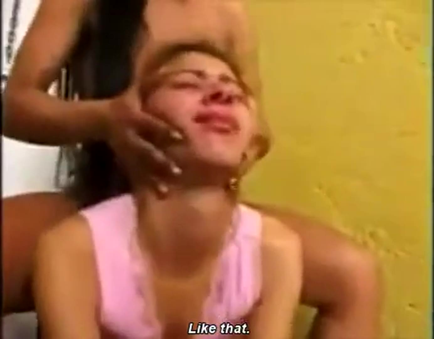 Girl swallowing other girl's spit #337