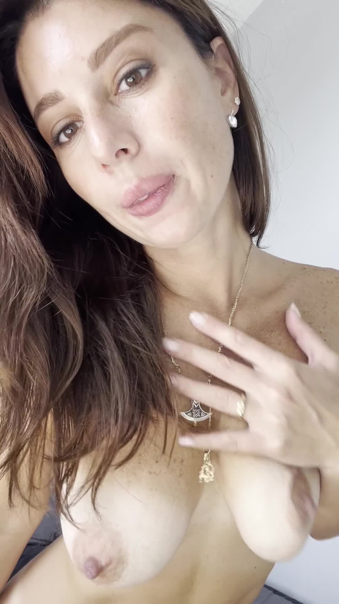 would you be a good boy for Mommy and lick her sweet spit of her titties