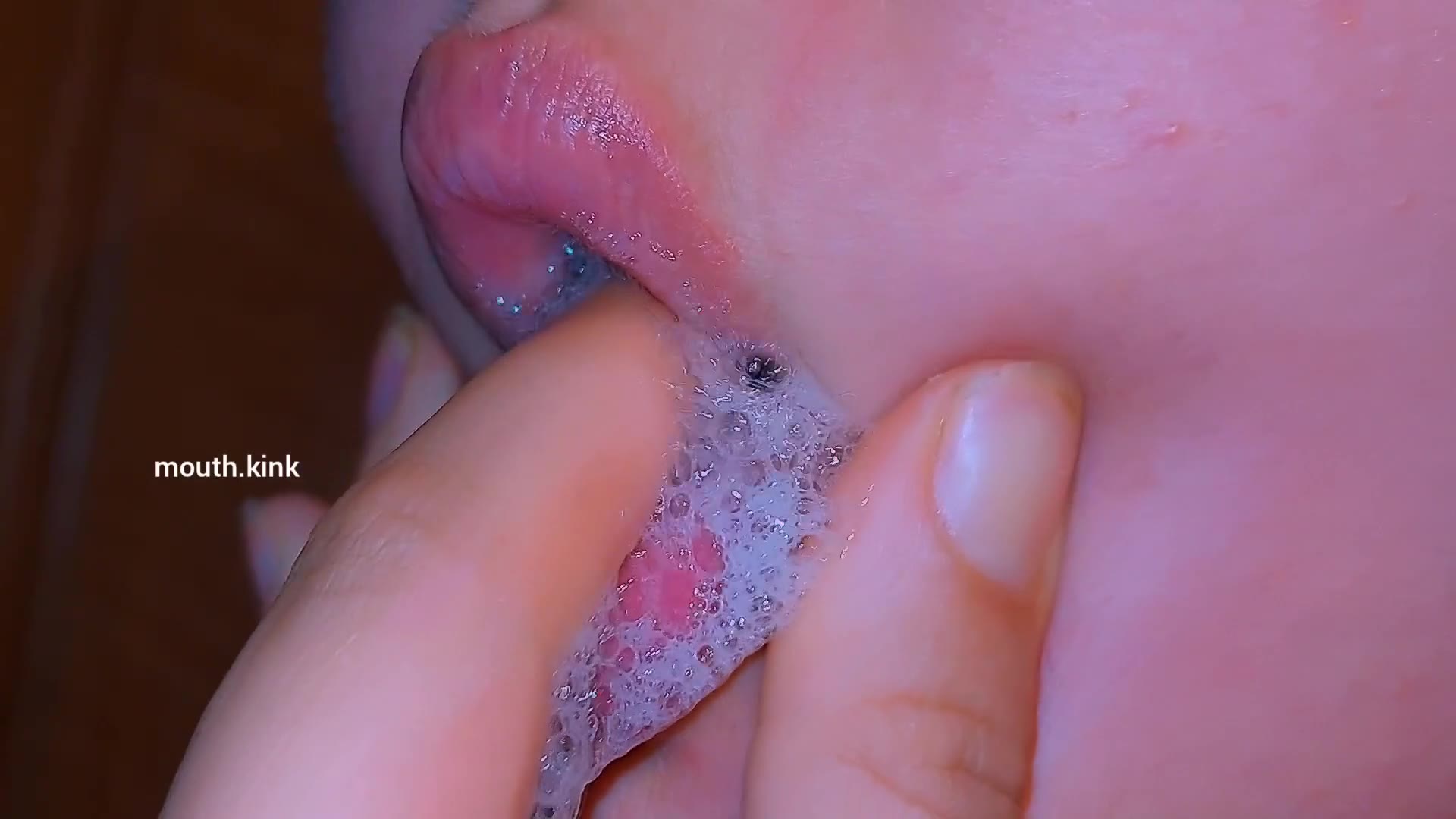 dense saliva closeup :3
