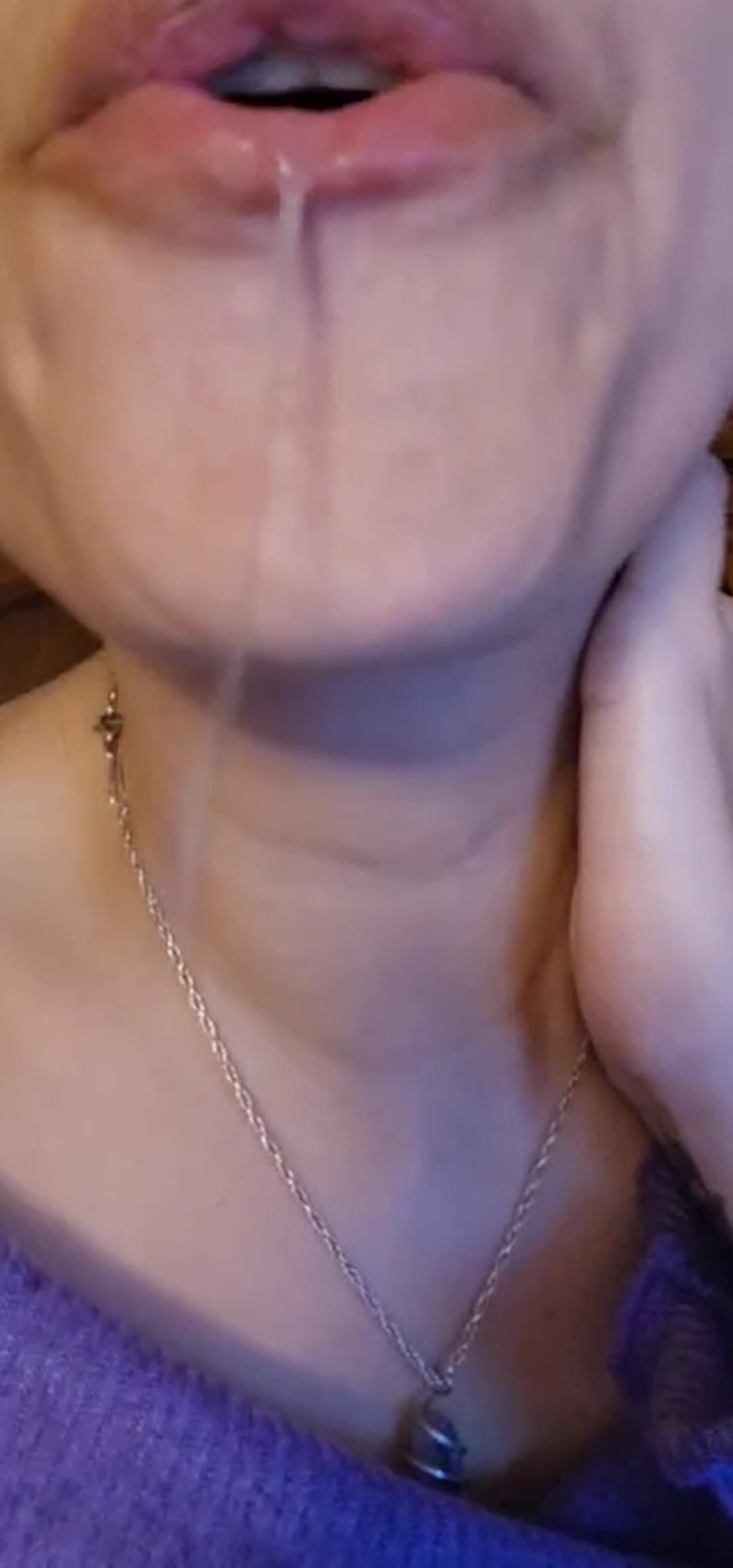 Can you imagine having my saliva dripping down your face while you look at me trembling with desire