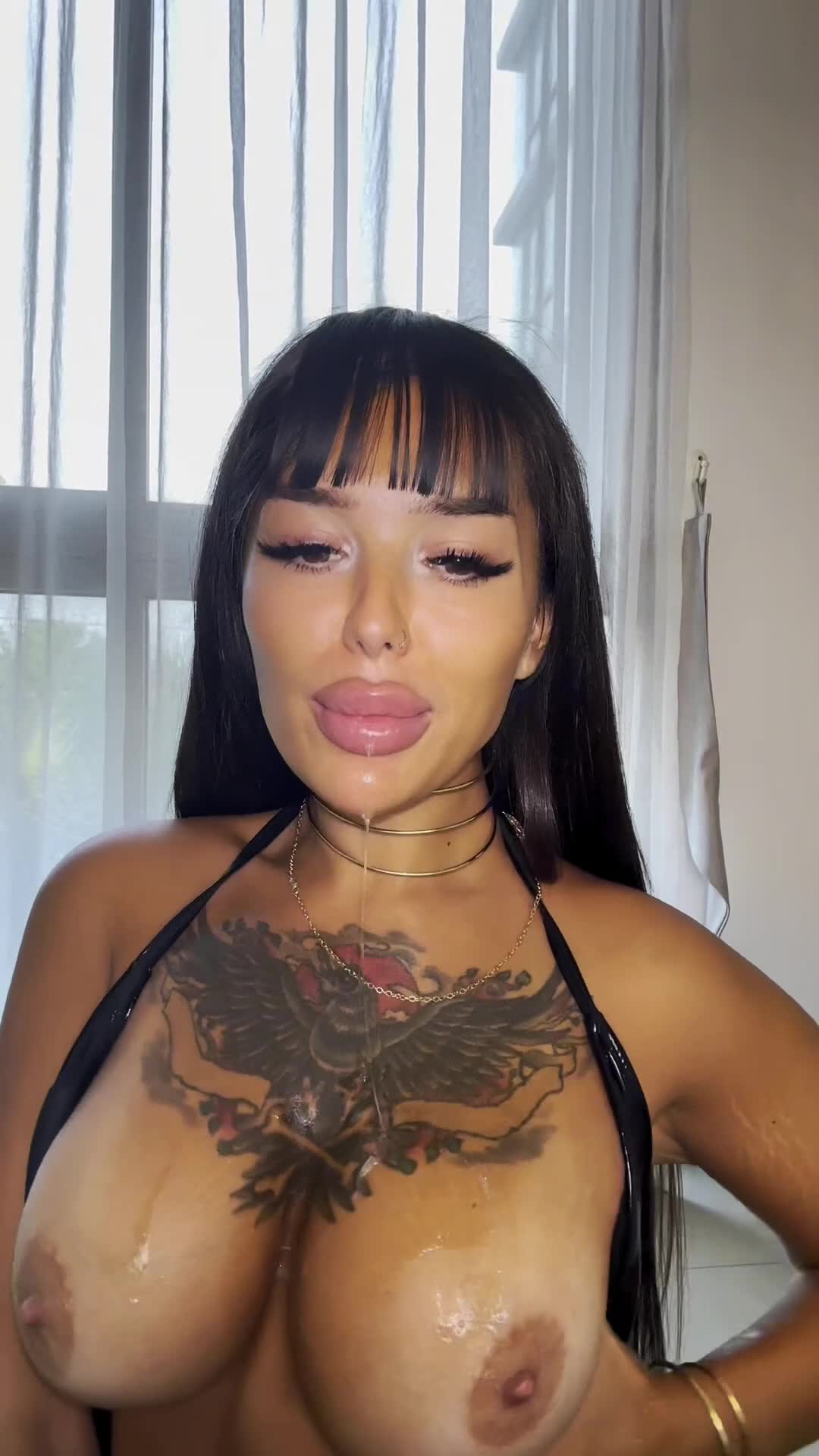 You up for licking some tits covered in drool?