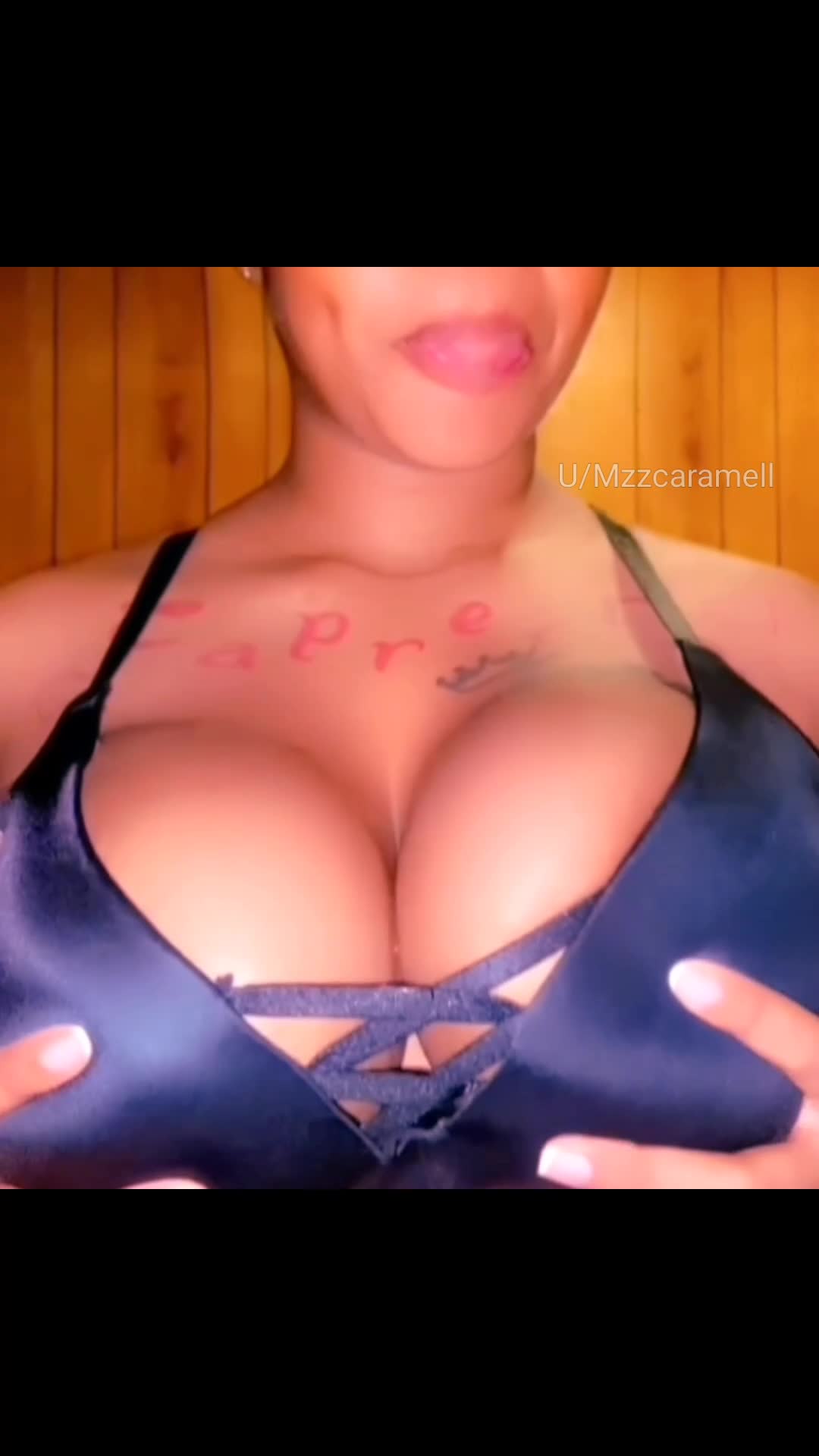 Drooling all over my big tits