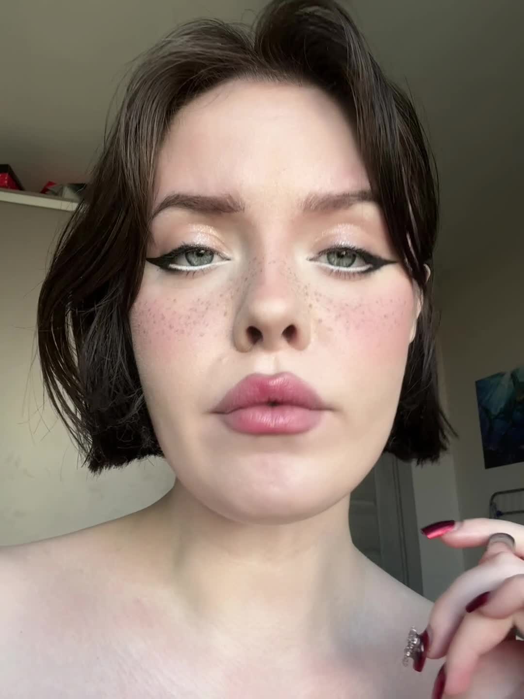 This slobbering mouth is waiting for you to shove your big dick as deep as possible into it